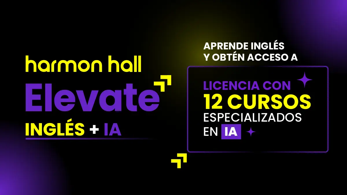 Aprende inglés y obtén acceso a 12 cursos especializados en IA